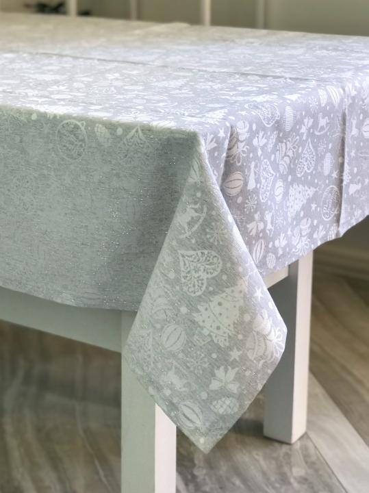 Новорічна Скатертина  VISATEX (Сірий 03)